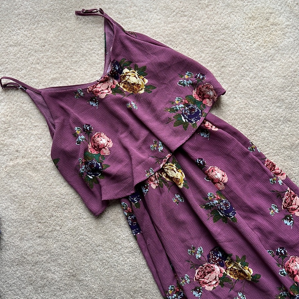 Purple Floral Maxi Dress